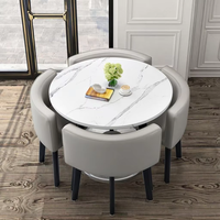 Prix de gros - Ensemble de table à manger extensible moderne et luxueux - 5 pièces - MDF 25 mm - 1 table et 4 chaises en métal - Fabricant de haute qualité