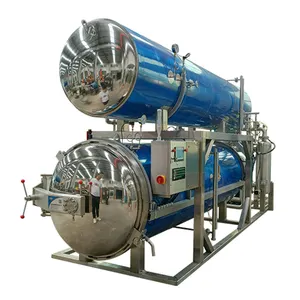 Water Bath + Spray Retort Pouches Sterilizer Customized Food Sterilization Design Automatic Safety