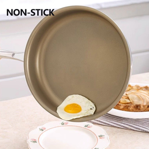 Sartén de cocina <span class=keywords><strong>antiadherente</strong></span> personalizada de 26/28/30cm, sartén plana de acero inoxidable 316, sartenes antiadherentes de titanio con tapa - Product Image 3