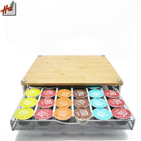 Tiroirs de rangement en bambou, 36 pièces, distributeur de capsules de café, compatible avec les capsules Dolce Gusto