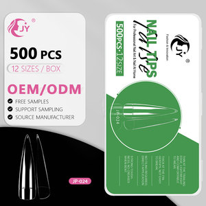 JIEYU PMMA/ABS Pointes d'ongles longues et pointues, couvrant entièrement l'ongle, transparentes, n'endommageant pas les ongles, pointes d'ongles carrées effilées pour les débutants en manucure - Product Image 1