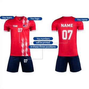 زي كرة قدم تايلاندي مخصص عالي الجودة 100% بوليستر مع خاصية التجفيف السريع وإطارات صور رياضية للمشجعين وأطقم جديدة - Product Image 1