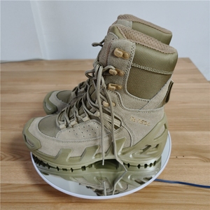 Bottes tactiques de camping personnalisées TSB08, nouveau design, en daim noir et cuir de vachette vert kaki, bottes longues - Product Image 5