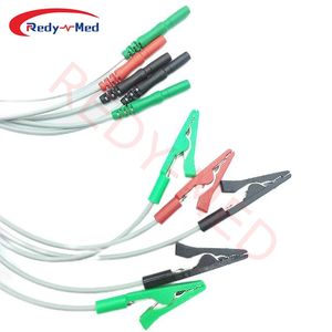 สายเคเบิลซอง <span class=keywords><strong>ECG</strong></span> Holter ทำจาก TPU ขนาด1.5มม. มี3ตะกั่ว/สแนป/ คลิปฮา IEC เพื่อการอ่านที่ดีกว่าการมองเห็นของเครื่องมือค้นหา - Product Image 3