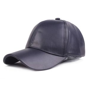 Wholesale <b>Light</b> Visor Men's Women's Leather Spring and Autumn Pu <b>Hats</b> Solid Color Baseball Caps Promotion Gift - Product Image 3