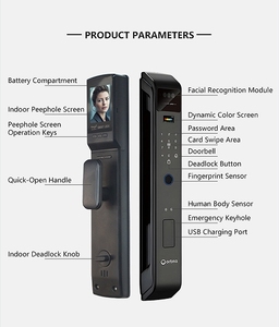 Tuya WiFI 3D Nhận dạng khuôn mặt 4.5 inch màn hình khóa thông minh với từ xa báo động nhắc nhở - Product Image 4