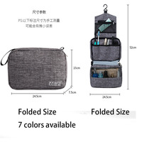 Organisateur de toilette imperméable avec logo personnalisé, essentiels de voyage, rangement pour pinceaux de maquillage de voyage, trousse de toilette matelassée, étui de beauté pour hommes