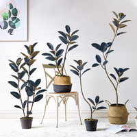 Décoration de salon haut de gamme la plus vendue - Grandes plantes vertes artificielles Ficus Elastica Abidjan