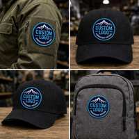 Écussons brodés 3D personnalisés avec logo, broderie en relief, adhésifs thermocollants, badges en forme de fleur pour vêtements, chapeaux et tissus en toile