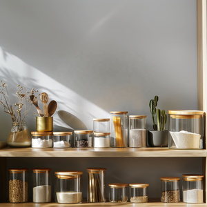 High Borosilicate Canister Spice <strong>Kitchen</strong> Food Glass <strong>Storage</strong> <strong>Jars</strong> With Bamboo Lid - Product Image 6