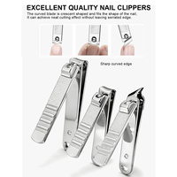 Ensemble de coupe-ongles de haute qualité, durable, 5 pièces, en acier inoxydable, outils de soin de beauté, kits de manucure de voyage pour hommes et femmes