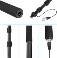 BOYA BY-PB25 2.5 mètres, Microphone en fiber de carbone, enregistrement, diffusion, Micro Pick, Boompole, Interview en direct avec câble XLR interne