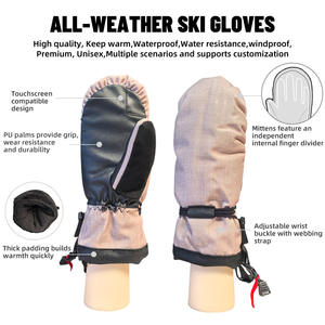 <span class=keywords><strong>Gants</strong></span> de ski couleur beige clair, sangle réglable, imperméables, isolants, résistants à l'abrasion, résistants à l'eau, <span class=keywords><strong>gants</strong></span> de ski d'extérieur - Product Image 2