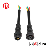 Connecteur d'alimentation M14 assemblé, 2 broches, 9 broches, mâle/femelle, contact en cuivre, FPC, étanche IP68, type à souder, circulaire, adaptable sur site