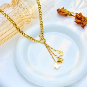 Collar con colgante <span class=keywords><strong>de</strong></span> mariposa esmerilada <span class=keywords><strong>de</strong></span> acero <span class=keywords><strong>de</strong></span> titanio <span class=keywords><strong>de</strong></span> lujo para mujer, cadena <span class=keywords><strong>de</strong></span> eslabones cubanos <span class=keywords><strong>de</strong></span> acero inoxidable Hip-Hop, collares con hebilla OT - Product Image 4