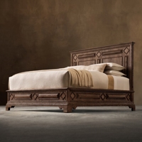 Lit Grand Cadre Oliviero Luxe en Bois Massif – Tailles King et Queen – Idéal Hôtels et Villas – Vente en Gros Personnalisée