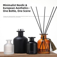 Frasco de Vidrio Negro Mate de 100 ml de Primera Calidad para Velas Aromáticas, Botella Difusora de Aroma Recargable para Dormitorio, Sala de Estar