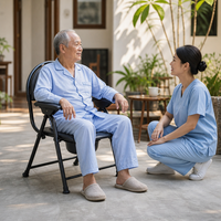 Chaise de toilette pliante avec dossier et accoudoirs rembourrés, convertible, double usage, nettoyage rapide, support de chevet pour personnes âgées