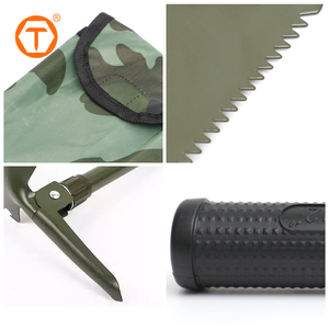 Металлическая складная лопата-мультитул с компасом для кемпинга и походов - Product Image 3