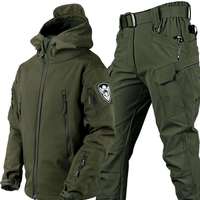 Combinaison Chaude Extérieure en Peau de Requin, Camouflage, Doublure Peluche Épaisse, Automne et Hiver, Softshell Grande Taille