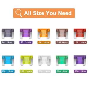 Riseuvo – ensemble de fusibles à lame à profil bas, 140 pièces, fusibles automobiles avec clips 2APM à 35APM, codés par couleur pour une identification facile - Product Image 2