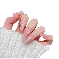 Vente en gros d'usine : Nouveaux faux ongles artificiels mignons et féminins, faits à la main, à presser, amovibles et réutilisables