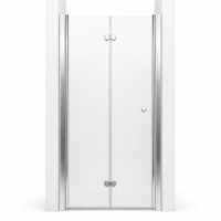 Porte de douche pliante en verre trempé avec quincaillerie chromée pour cabine de douche d'angle, sur mesure, vente en gros