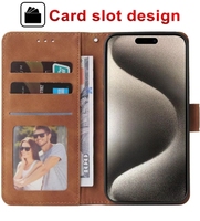 Étui en cuir à rabat magnétique avec porte-cartes pour iPhone 15 Pro Max 14 Plus 13 Mini 12 11 X XS XR SE 2022 8 7 6s