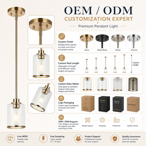 Modern Gold Brass Glass <strong>Small</strong> LED Pendant <strong>Light</strong> 360 Beam Angle Clear <strong>Shade</strong> E26 Hanging Lamp for Kitchen Island Dining Room Bar - Product Image 4