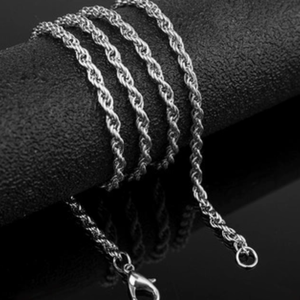 힙합 남성용 3mm 50cm 얇은 체인 18k PVD 골드 스테인리스 스틸 로프 트위스트 패션 체인 목걸이 - Product Image 4