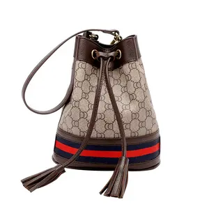 Venta al por mayor Primavera Verano 2023 nueva moda señora lujo cubo Tote PU cuero mujer bolso bandolera bolsos con cordón