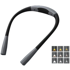 Brillo manos libres Luz de libro ajustable Brazos flexibles de larga duración Luz de lectura de cuello LED recargable para leer en la cama - Product Image 4