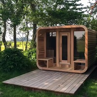 Sauna extérieur préfabriqué sur mesure, livraison rapide, assemblage rapide, sauna carbonisé avec douche, pour hôtel