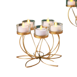 Bougeoir en fer forgé moderne et créatif fait à la main en gros, décoration de table à manger romantique, décoration de la maison, réutilisable - Product Image 4