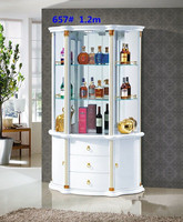 Meuble de luxe en vente chaude, design en bois, vitrine à vin blanc pour salon