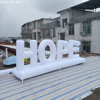 Grandes lettres gonflables HOPE avec lumières LED à changement de couleur pour les festivals et les expositions