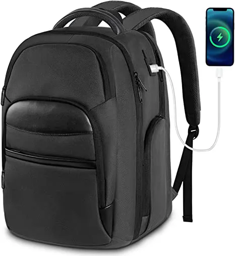 17 19 Inch Gray Smart Backpack Office Computer Bag Oxford Multi Compartment Girl Nylon Laptop Backpack School For Men Unisex