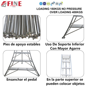 Escabeaux télescopiques pliants en aluminium Harvest Orchard au design moderne pour la cueillette des fruits en extérieur - Product Image 2