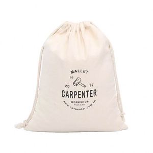 Sac à main en mousseline de coton naturel avec logo personnalisé, pochette à cordon en toile de haute qualité pour sous-vêtements, idéal pour la promotion - Product Image 3
