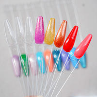 Nouvel arrivage d'anneau de nail art de style français 20 pièces/ensemble UV Gel affichage couleur manucure ABS amande demi-couverture manucure carrée
