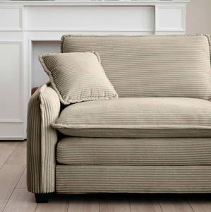 Ensemble de canapé convertible en velours côtelé en forme de U, moderne, 4 places avec 2 ottomanes, canapé-lit en tissu doux de qualité supérieure - Product Image 4