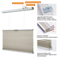 Stores alvéolaires modernes sans fil, étanches, à réduction de bruit horizontale, avec filtration de la lumière pour fenêtres françaises