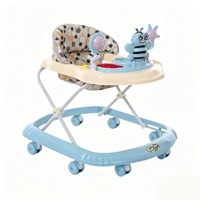 Trotteur pliant en plastique pour tout-petits, poussette anti-O-Leg, anti-basculement, avec musique et éveil musical, capacité de charge 10 kg, jouets pour bébés