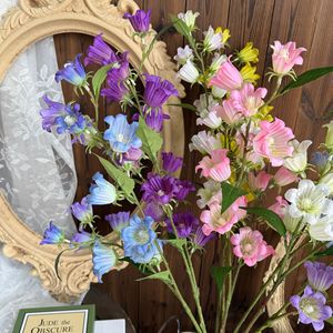 Fleur artificielle Jinxi à tige unique, campanule en soie blanche, rose, jaune, bleue, violette pour décoration de mariage et de maison - Product Image 3