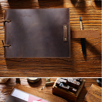 Cahier de notes A5 personnalisé en cuir pleine fleur style vintage agenda avec couverture de livre de compte pour la prise de notes Jotter