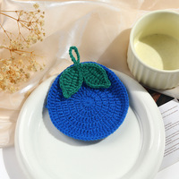 Sous-verres et sets de table en laine crochetée faits à la main, style dessin animé mignon, tendance, décoration de table à manger, isolation thermique