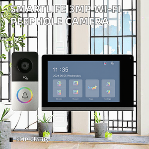 Tuya <span class=keywords><strong>SmartLife</strong></span> 7 pouces Wi-Fi LCD Mini judas sonnette caméra moniteur 3MP étanche PIR Vision nocturne Installation facile porte - Product Image 3