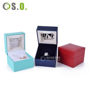 Boîte en carton imitation cuir PU de haute qualité pour cadeaux de mariage, emballage personnalisé de bijoux avec logo - Product Image 4