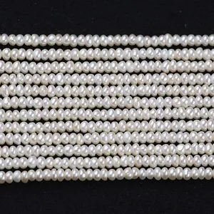2.5mm Wholesale Natural Freshwater Half Fresh Water Button Pearls Beads Strand