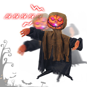 Décoration d'<span class=keywords><strong>Halloween</strong></span> Citrouille Fantôme Lumineuse avec LED, Lanterne Animée Sonore, Accessoire Effrayant pour <span class=keywords><strong>Halloween</strong></span> - Product Image 4